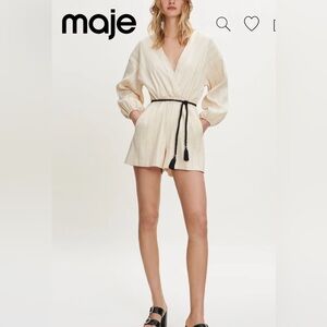 MAJE Combination Shorts in Linen & Cotton Jumper  sz 36